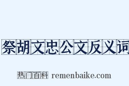 祭胡文忠公文反义词是什么意思的图片
